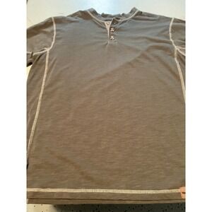 Venado Men's Gray Short Sleeve Henley Button Up Shirt Large